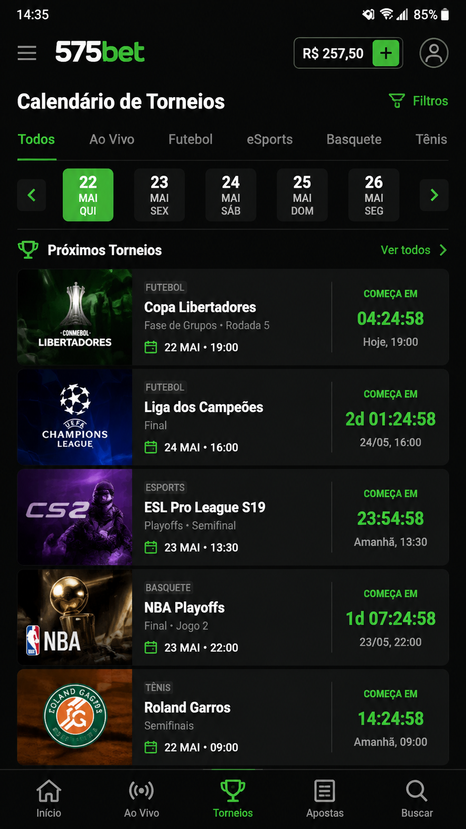 575bet screenshot