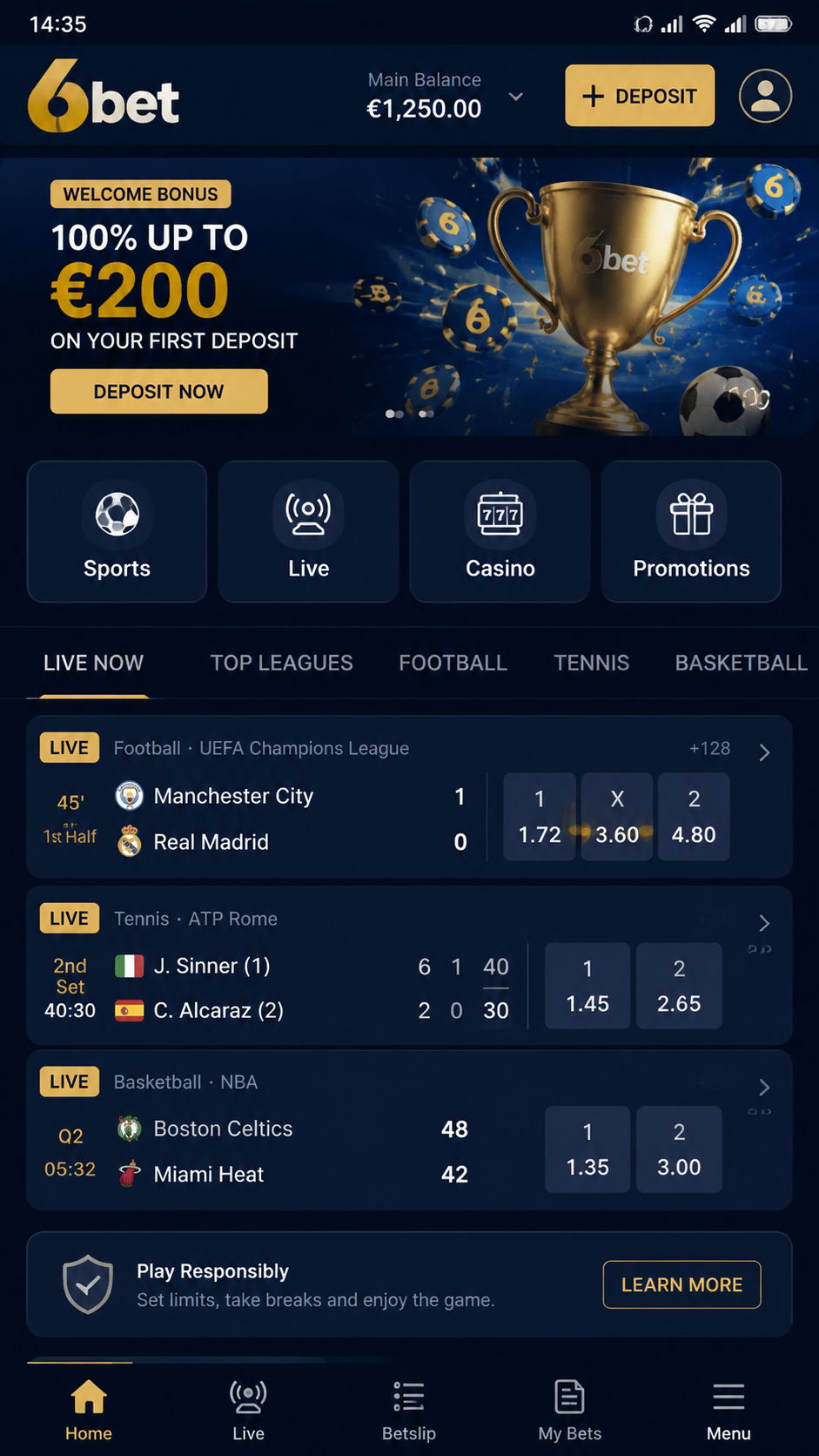 6bet screenshot