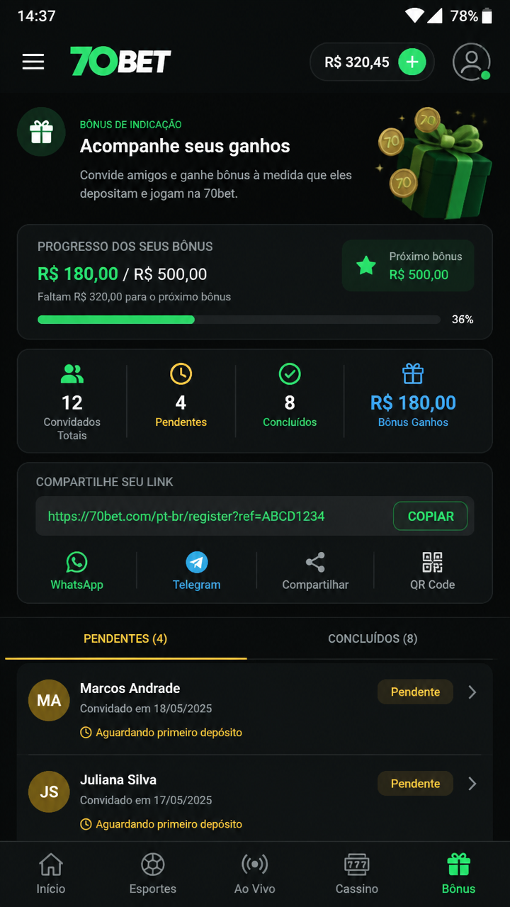 70bet screenshot