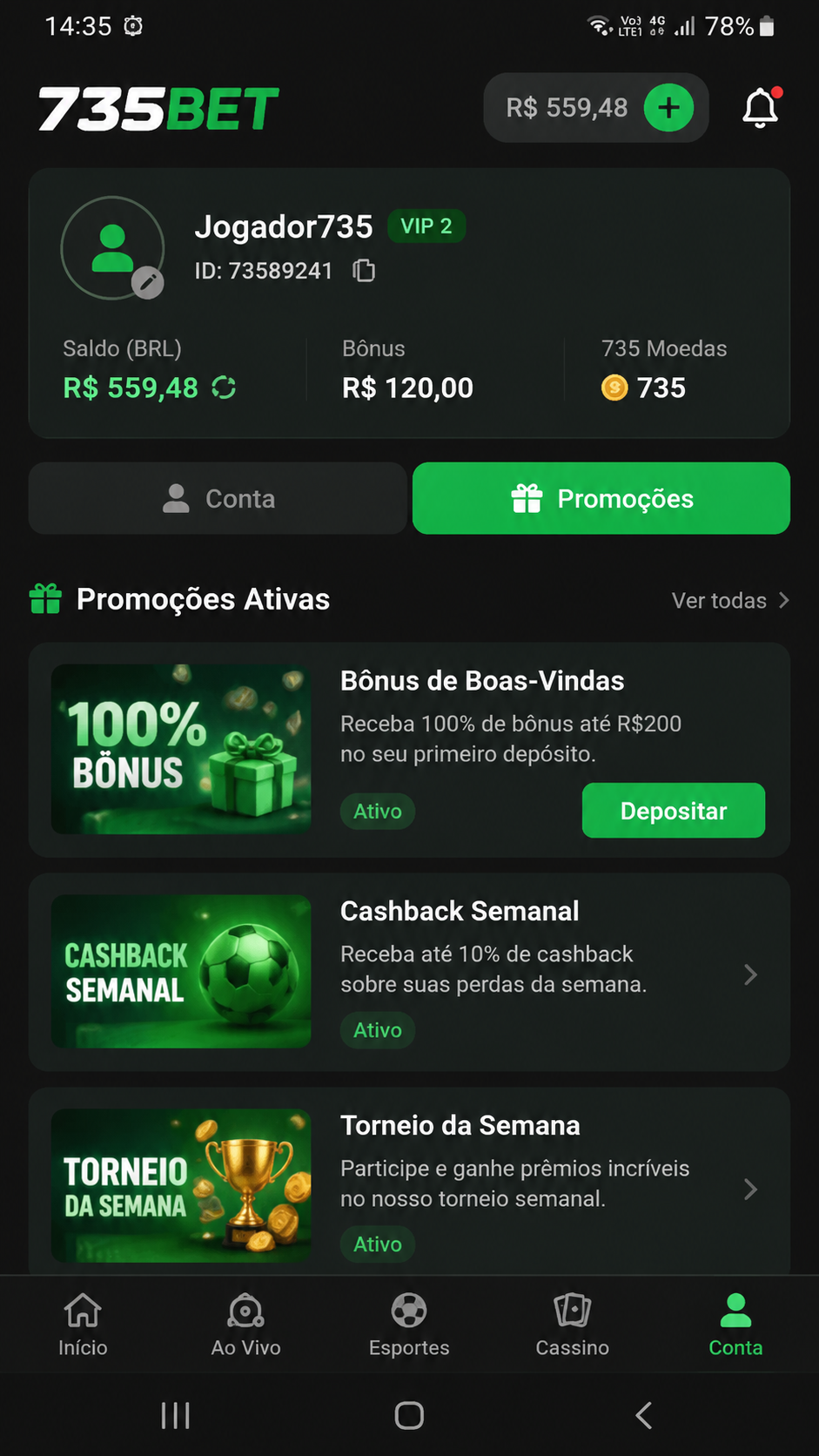 735bet screenshot