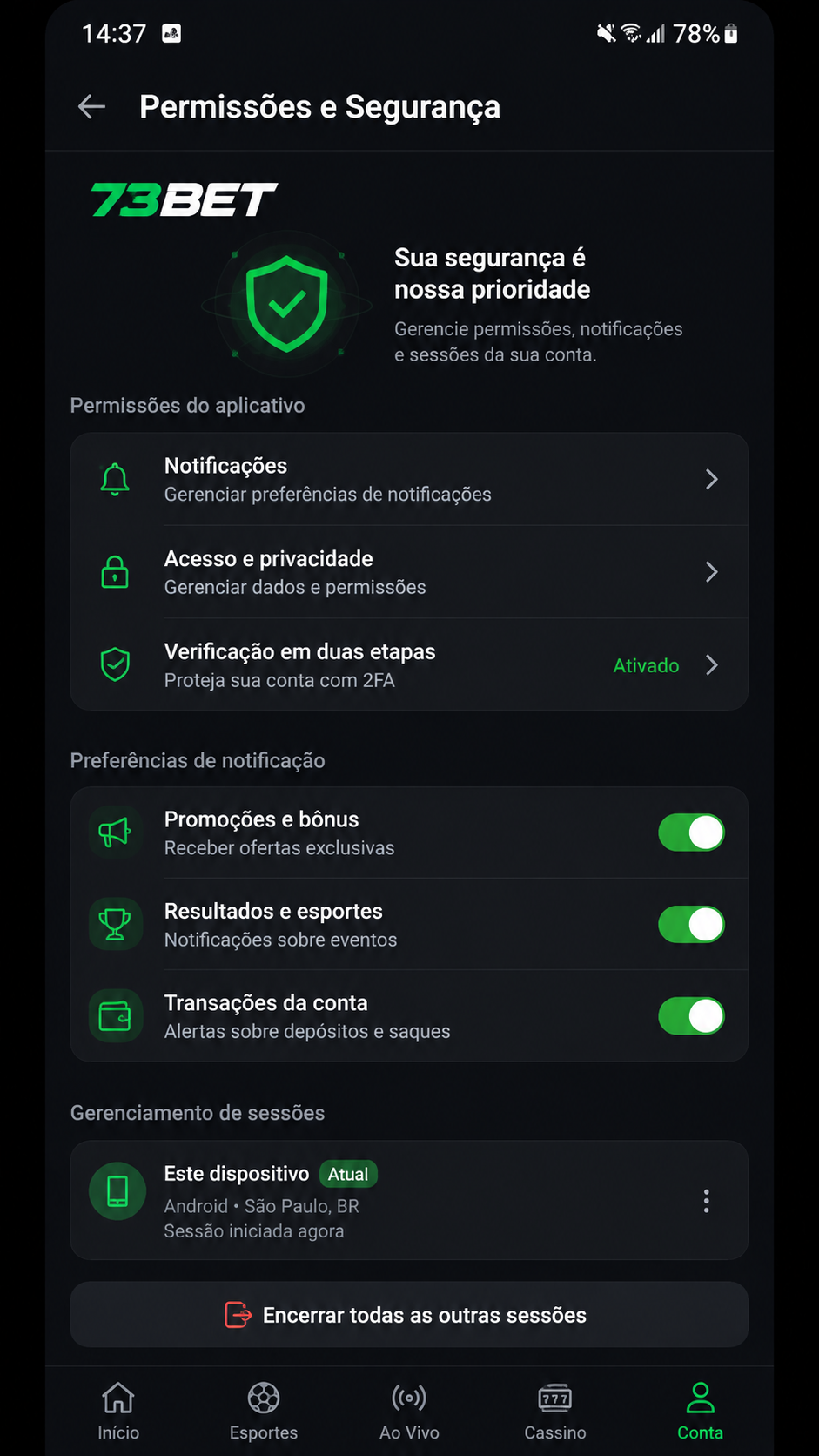 73bet screenshot