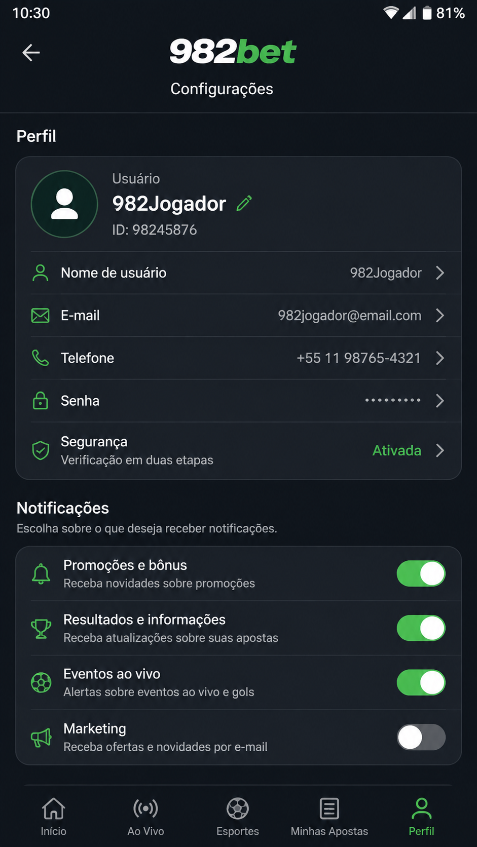 982bet screenshot