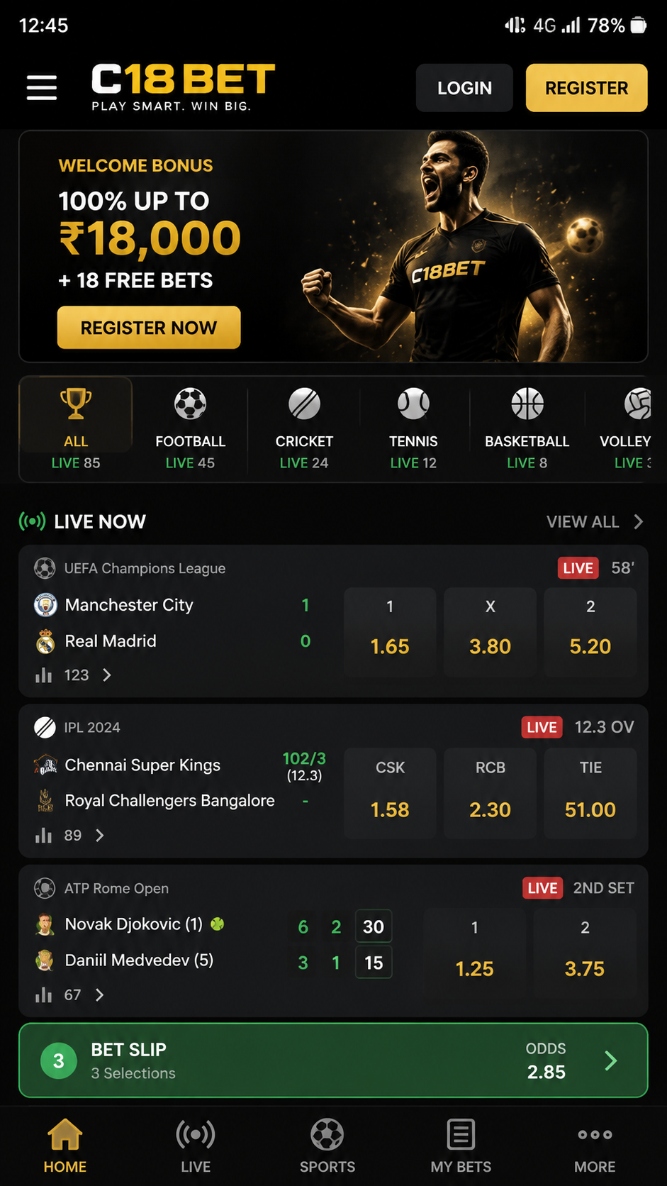 c18bet screenshot