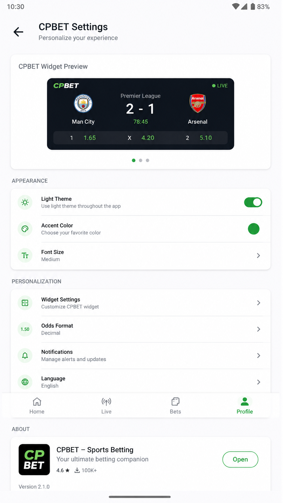 cpbet screenshot