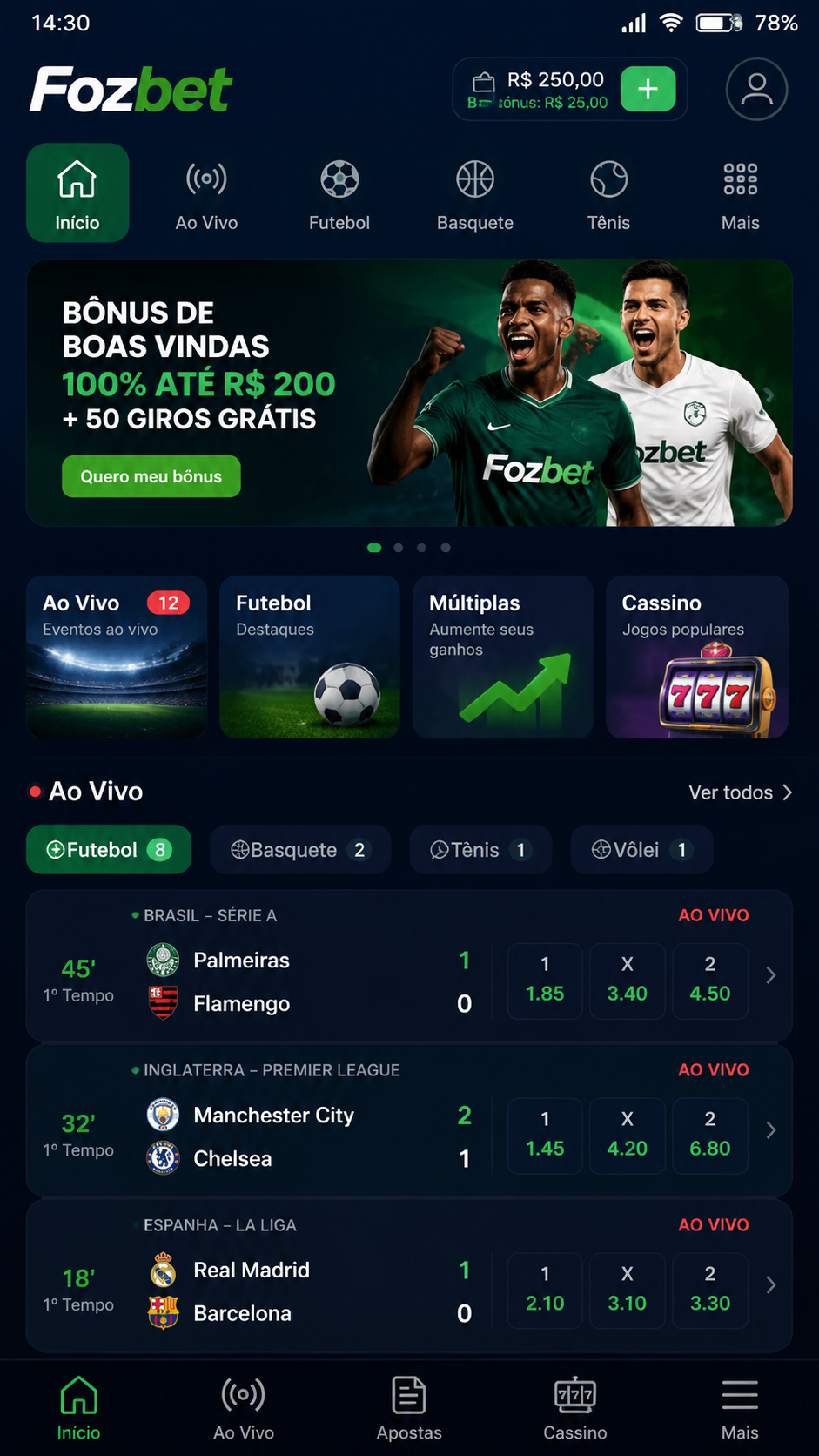 Fozbet screenshot