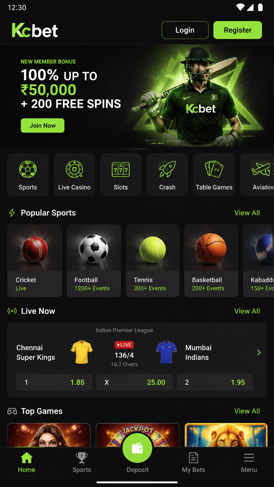 Kcbet screenshot