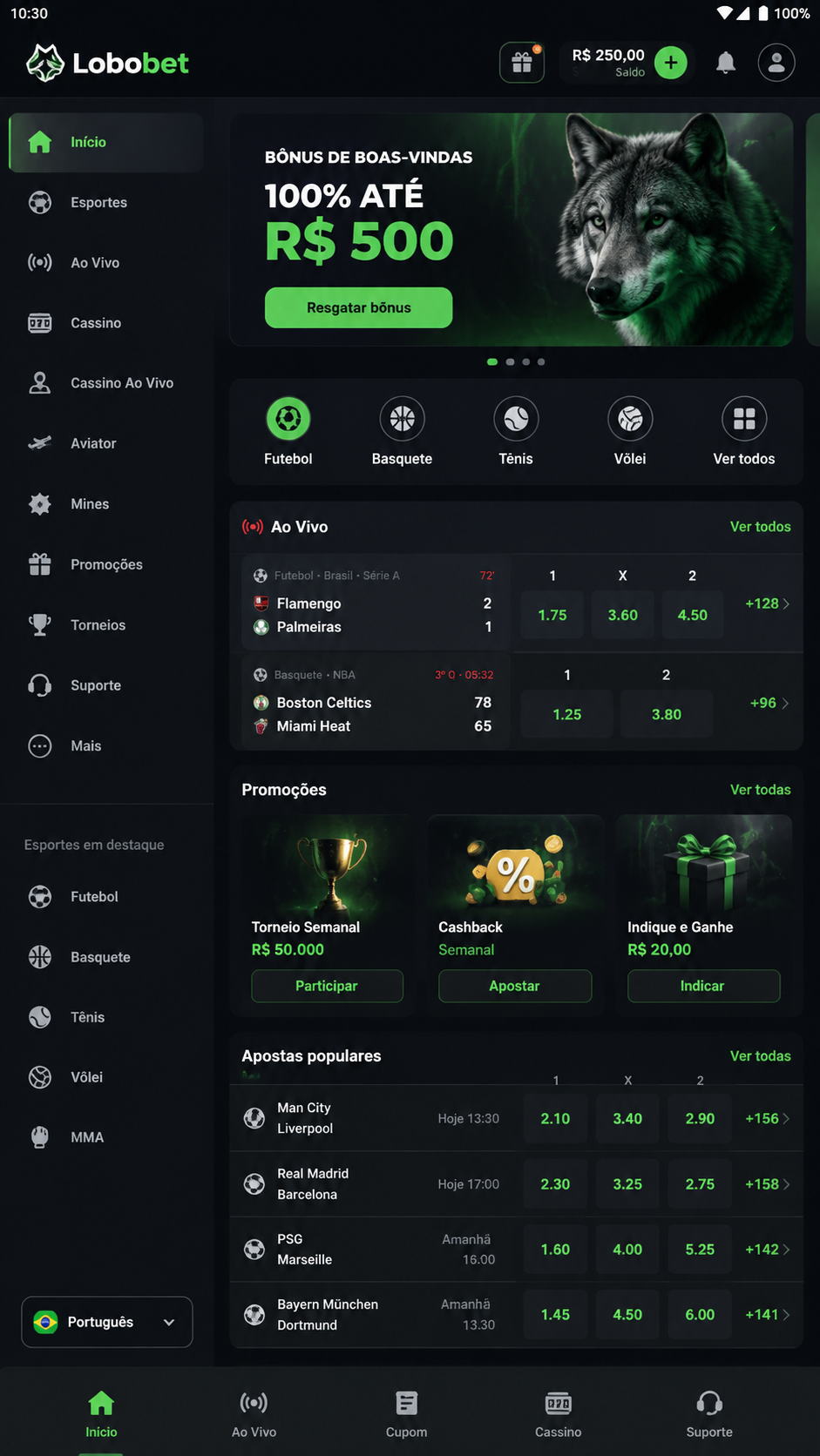 Lobobet screenshot