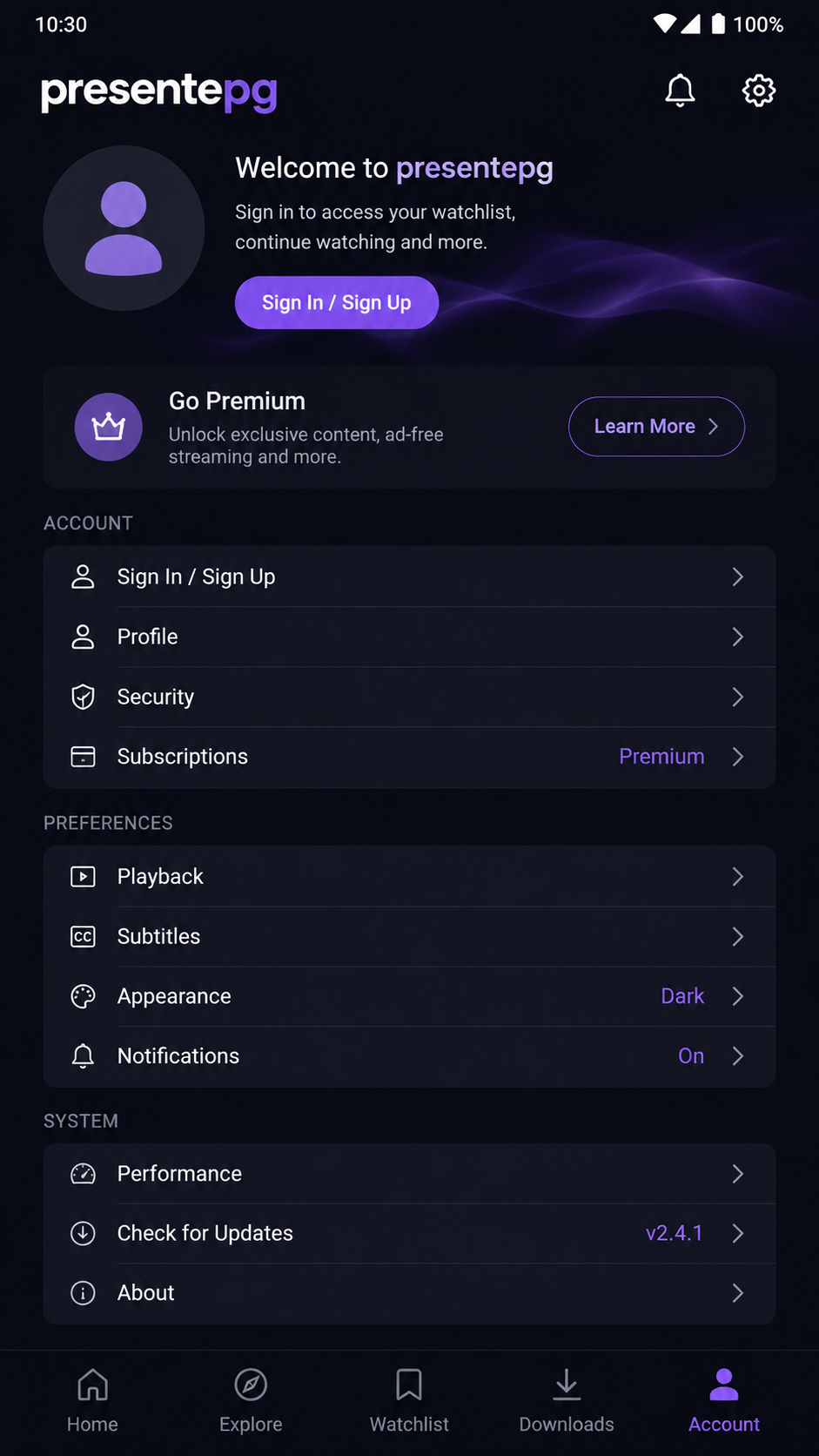 presentepg screenshot