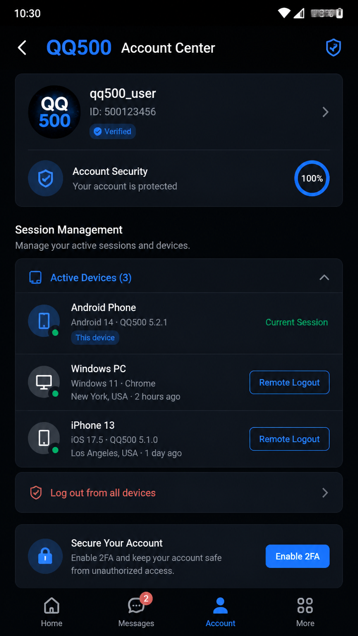 qq500 screenshot