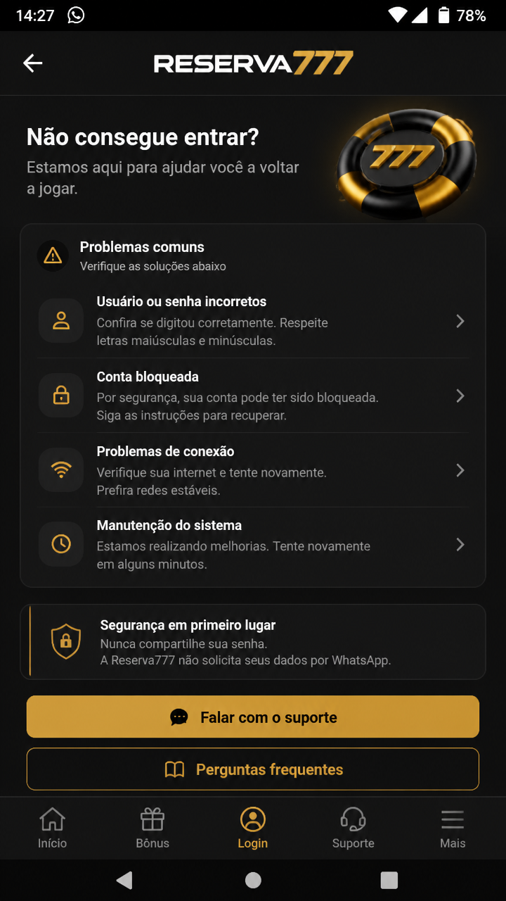 Reserva777 screenshot