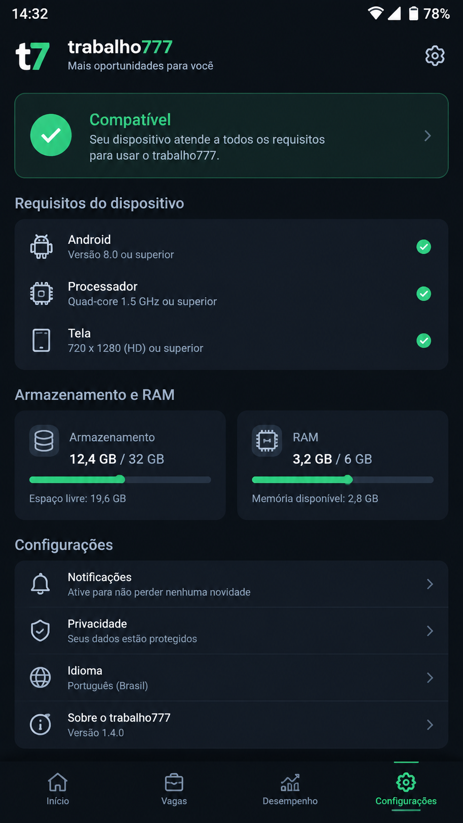 trabalho777 screenshot