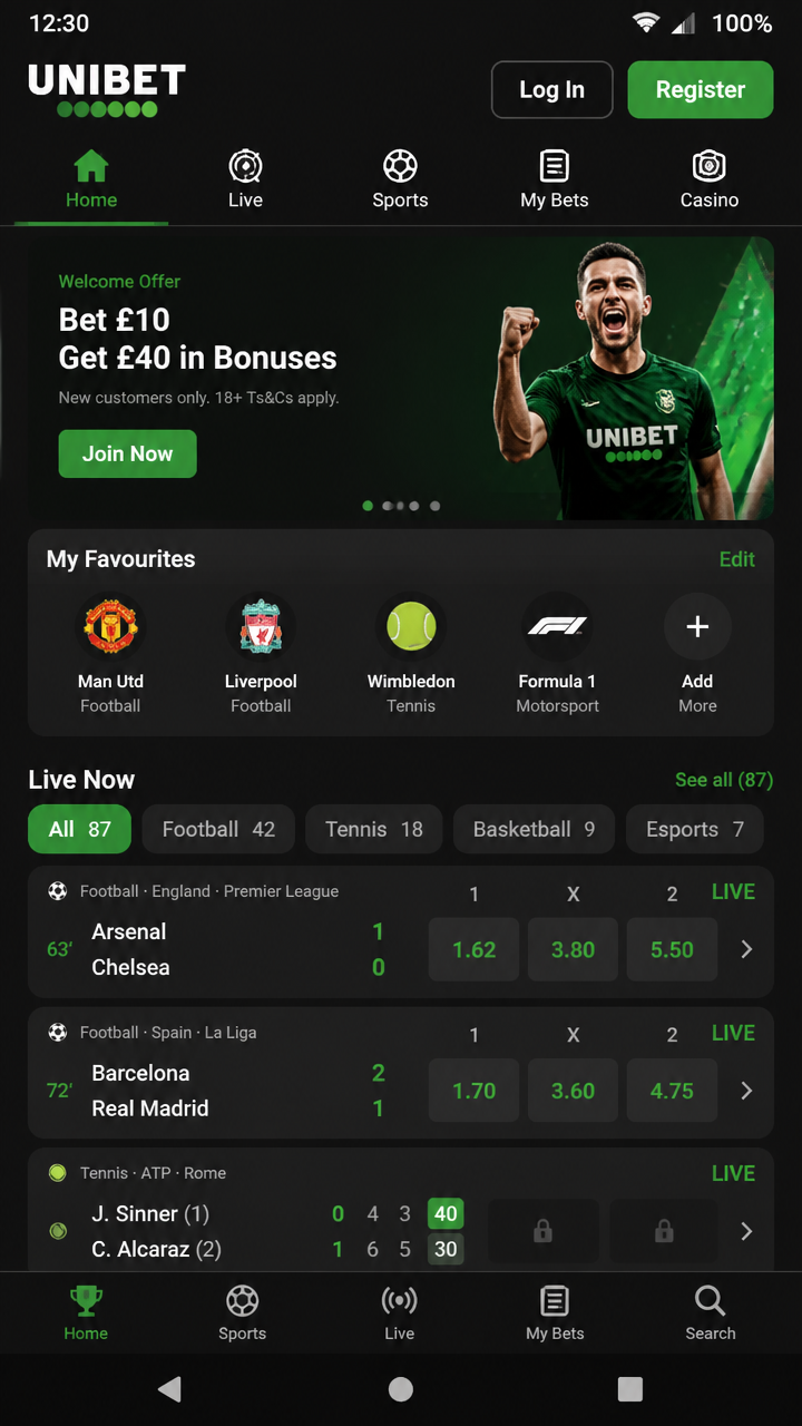 unibet screenshot