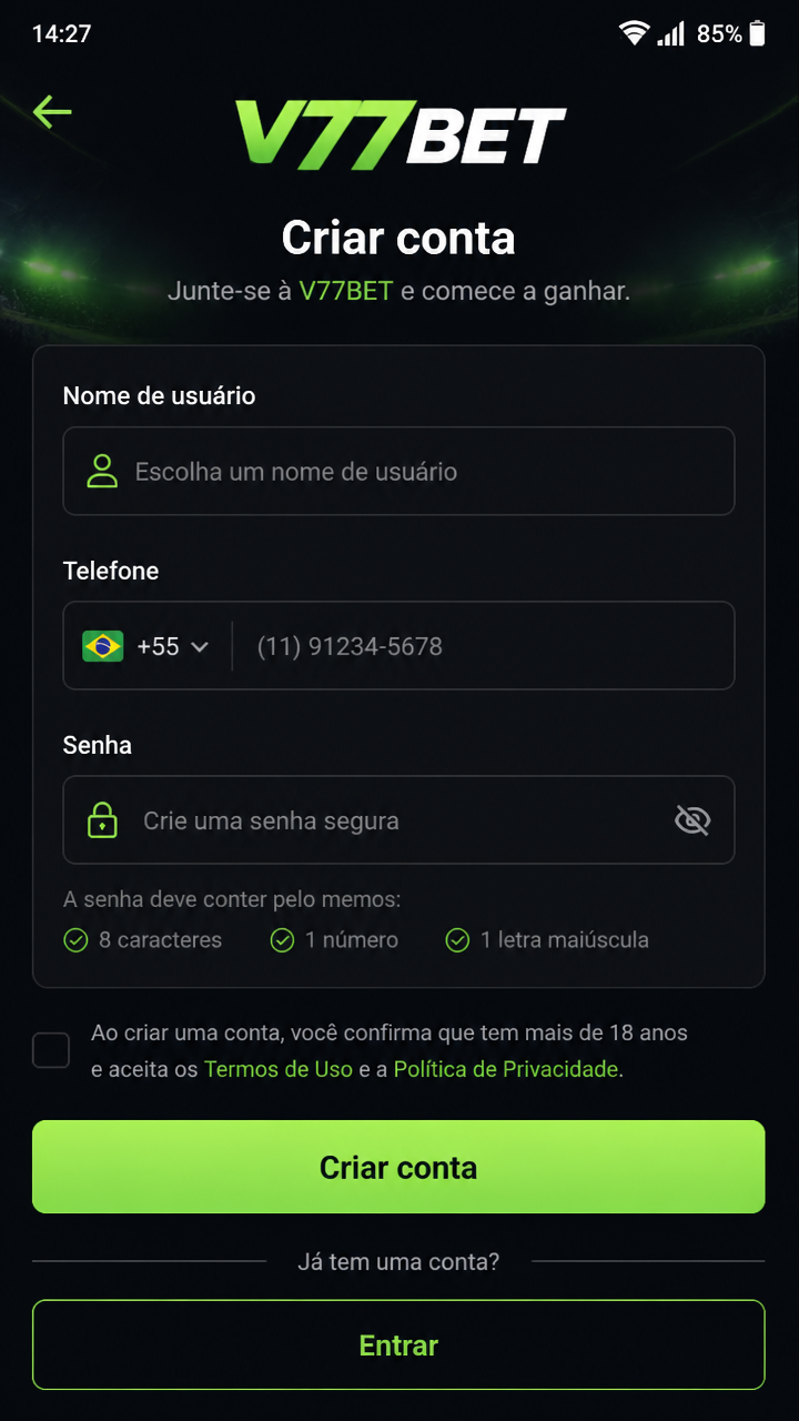 v77bet screenshot