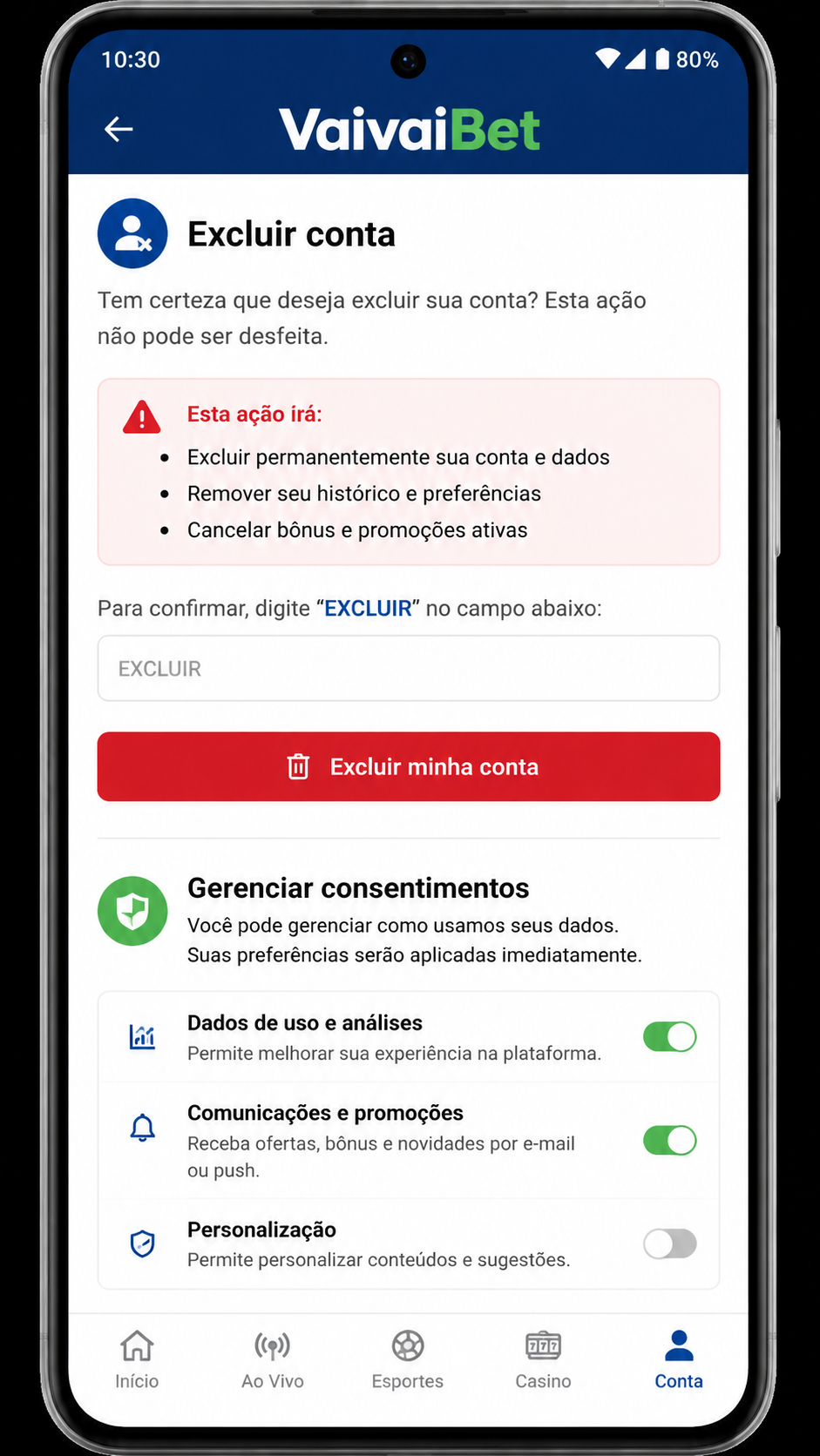 VaivaiBet screenshot